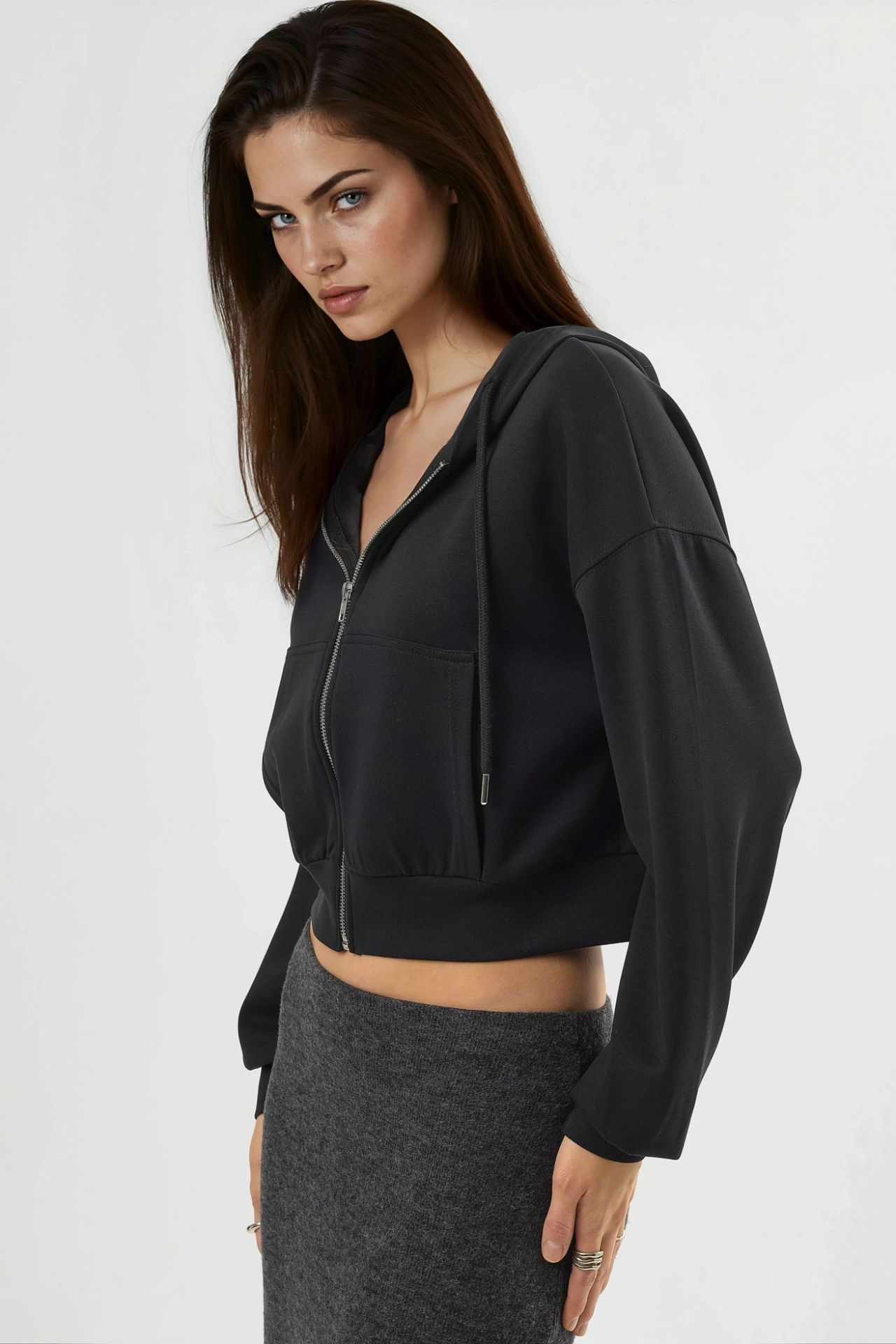 BUSEM Hooded Zippered Short Jacket 2
