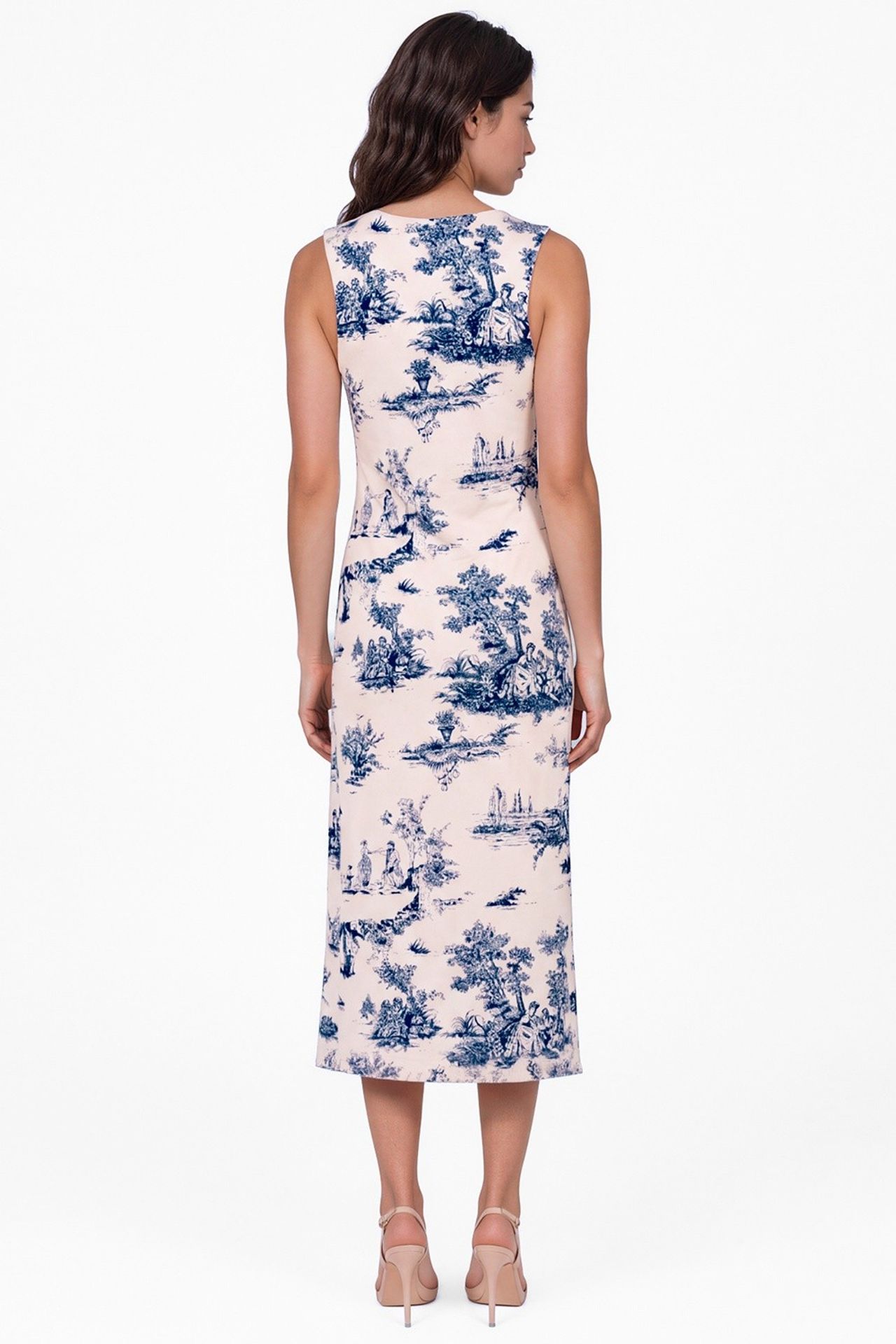 Patterned Square-Neck Midi Dress 3
