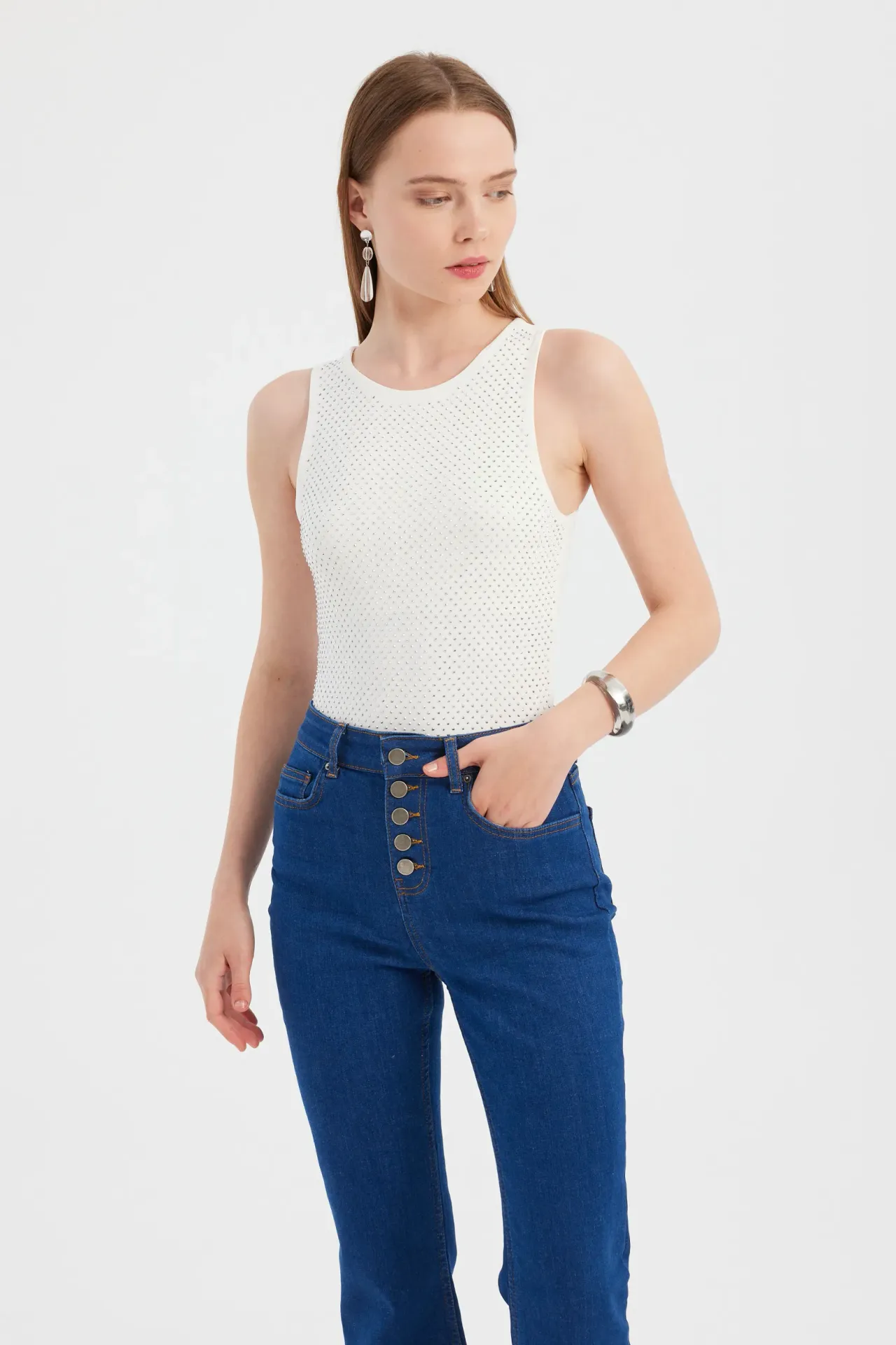 Diamente Round Neck Bodysuit