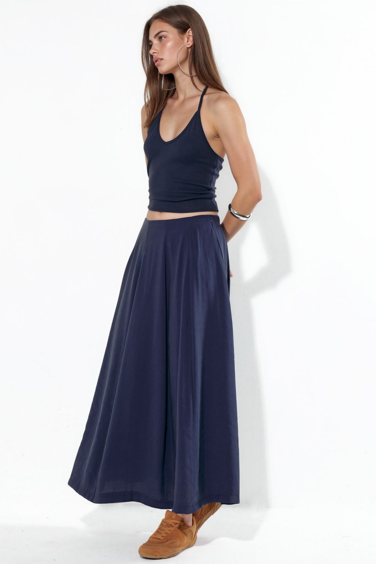 BUSEM High-Waist Maxi A-Line Skirt 2