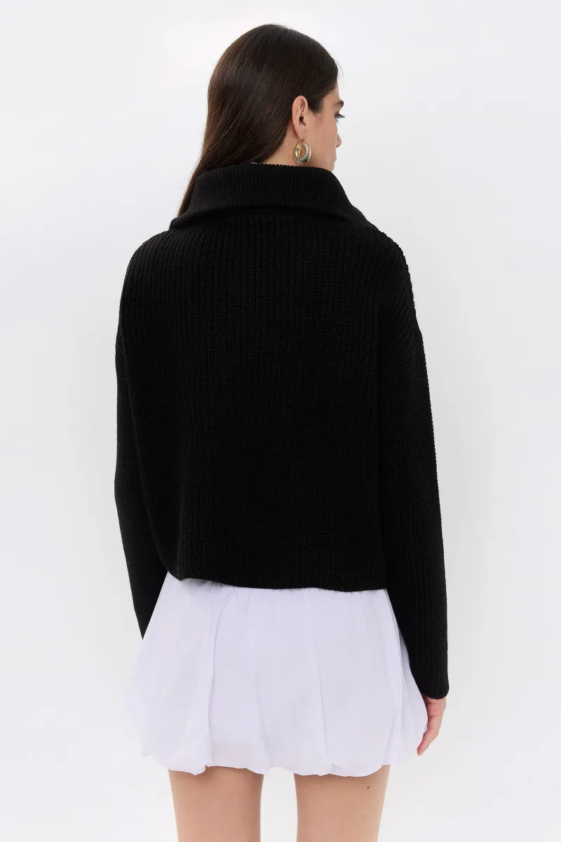 Zippered Regular-Fit Knit Sweater 5