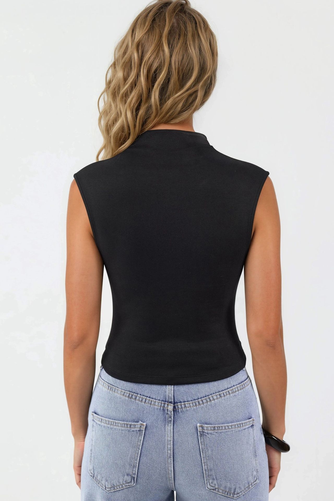 Modal Touch Half Turtleneck Crop Top 4