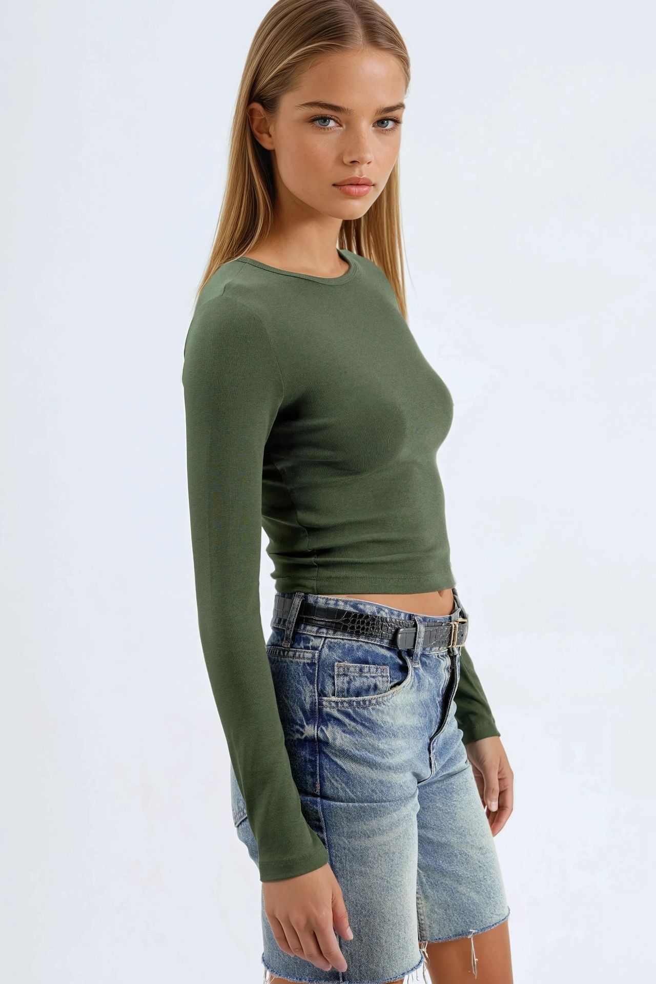 BUSEM Long Sleeve Crew Neck Blouse 2
