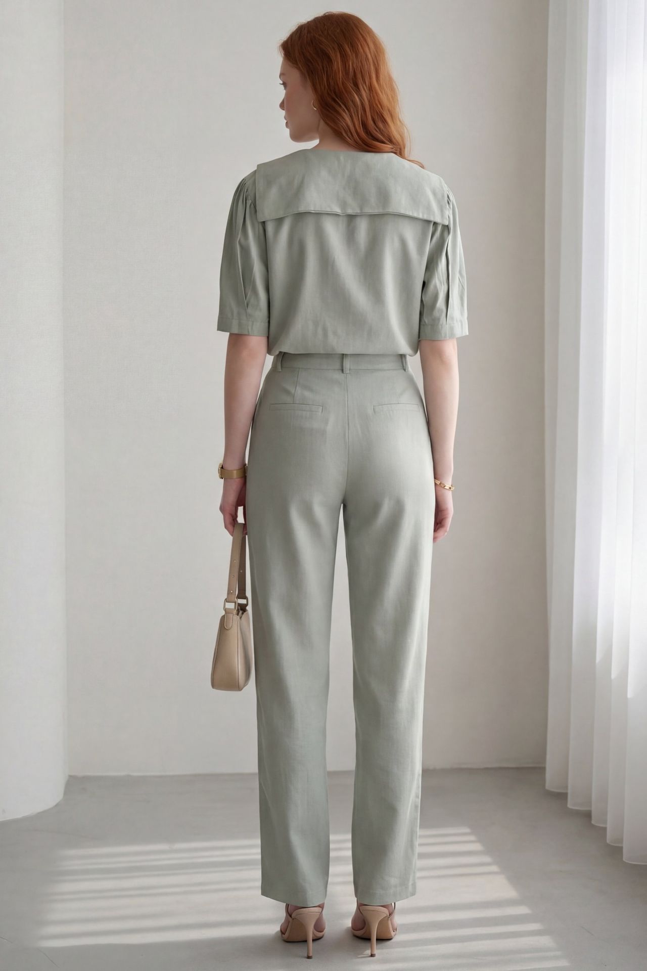 MY FASHION Shawl Collar Buttoned Two-Piece Coord Set 3