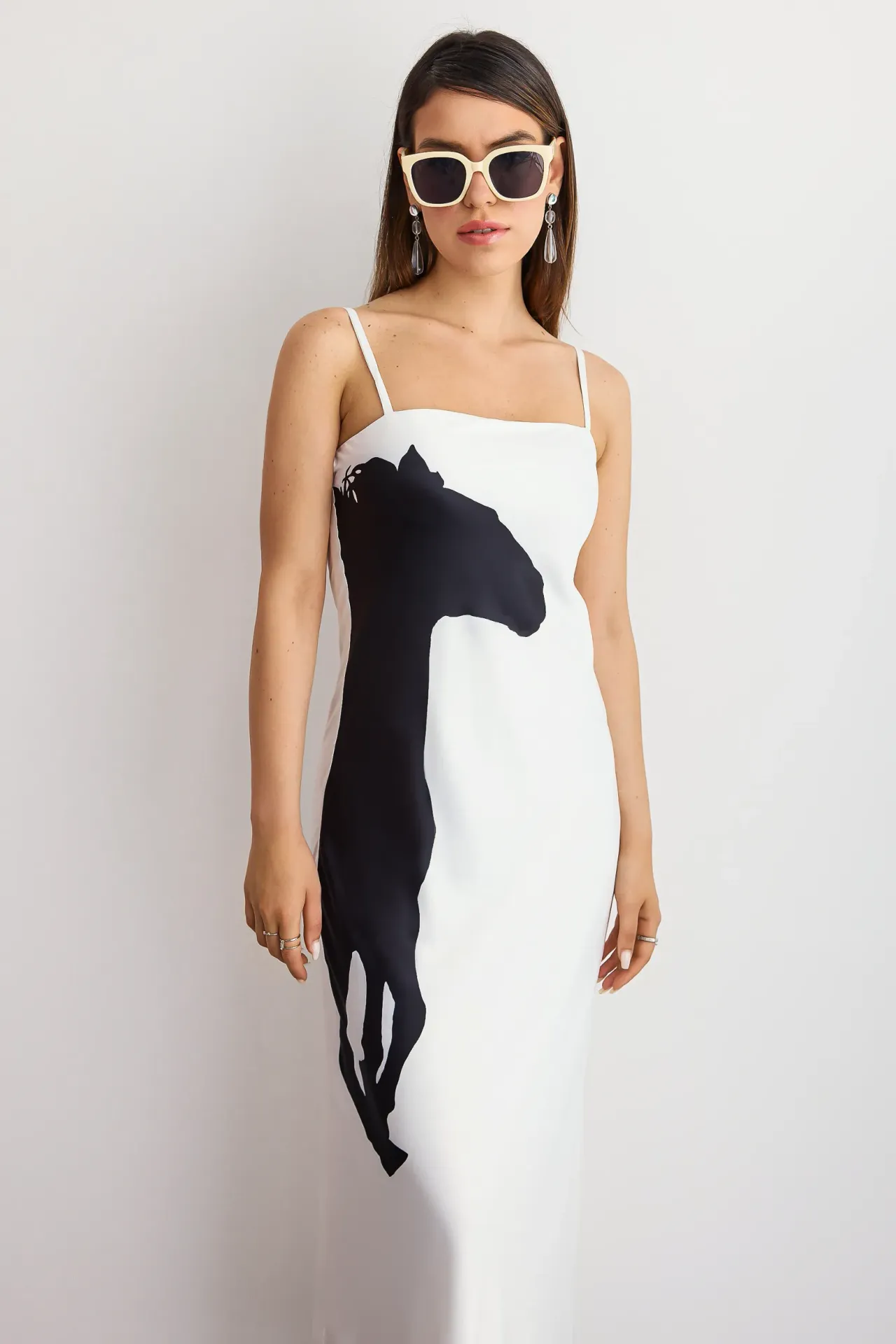 Graphic Print Spaghetti-Strap Maxi Dress