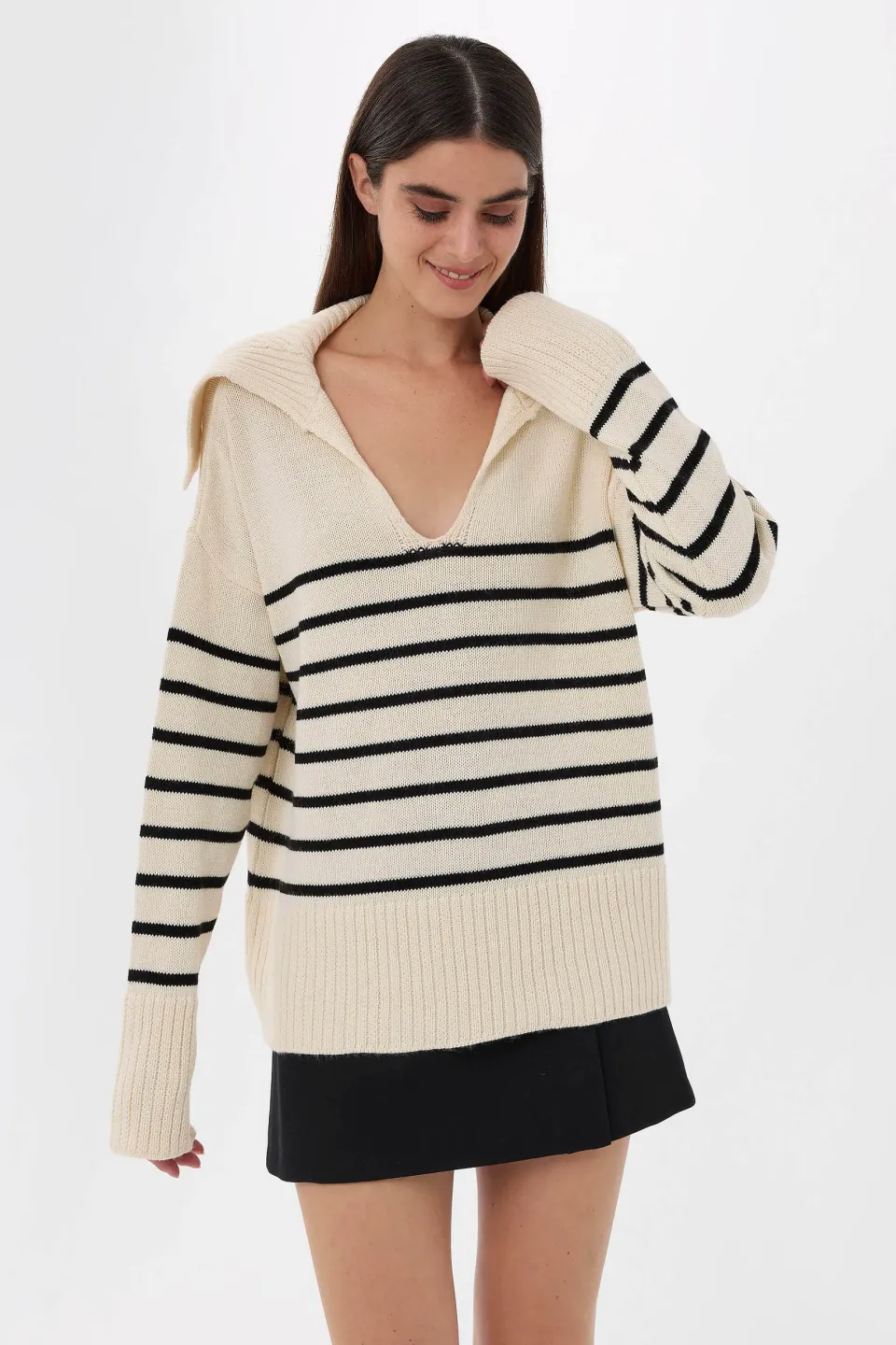 Striped V-Neck Sweater
