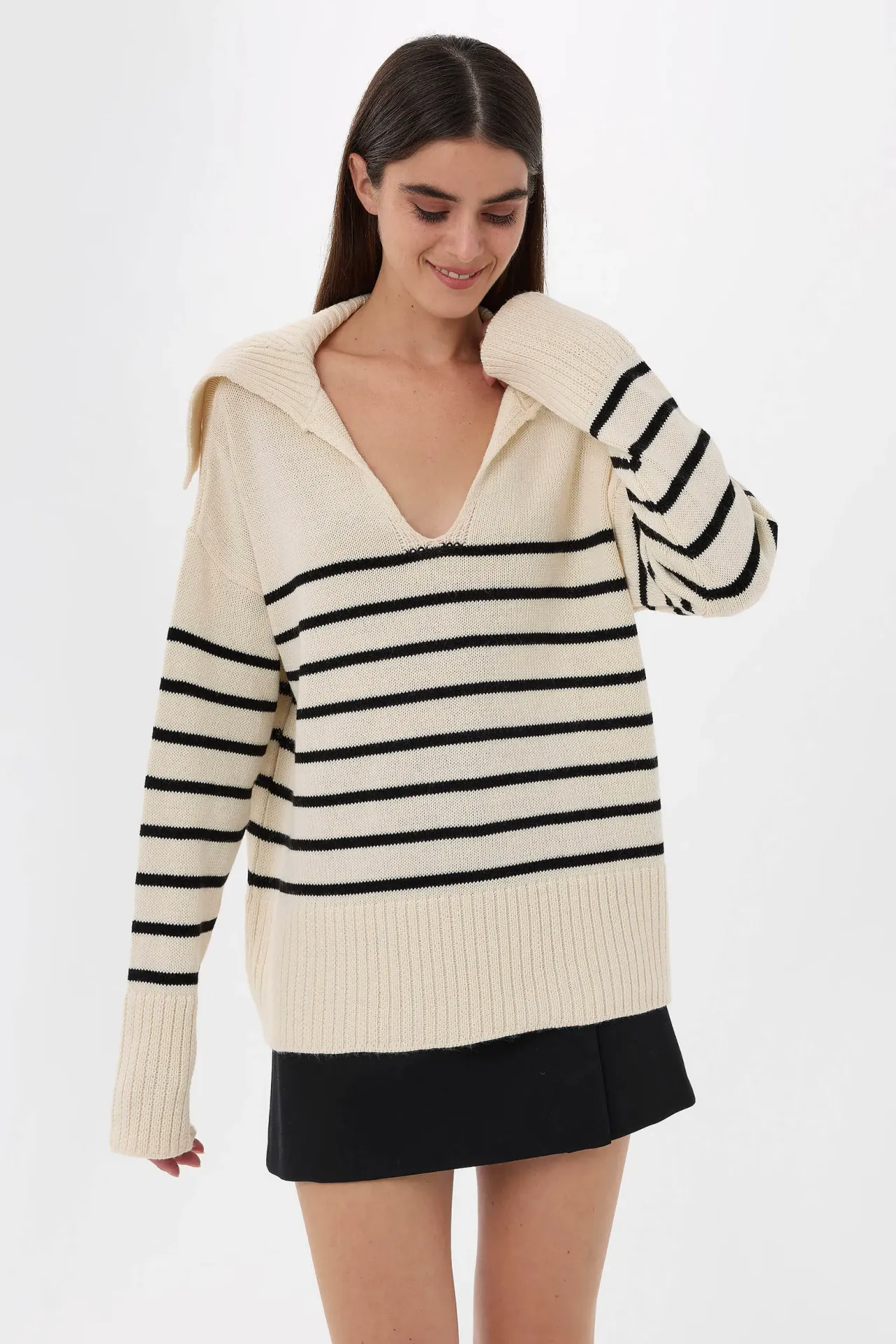 Striped V-Neck Sweater