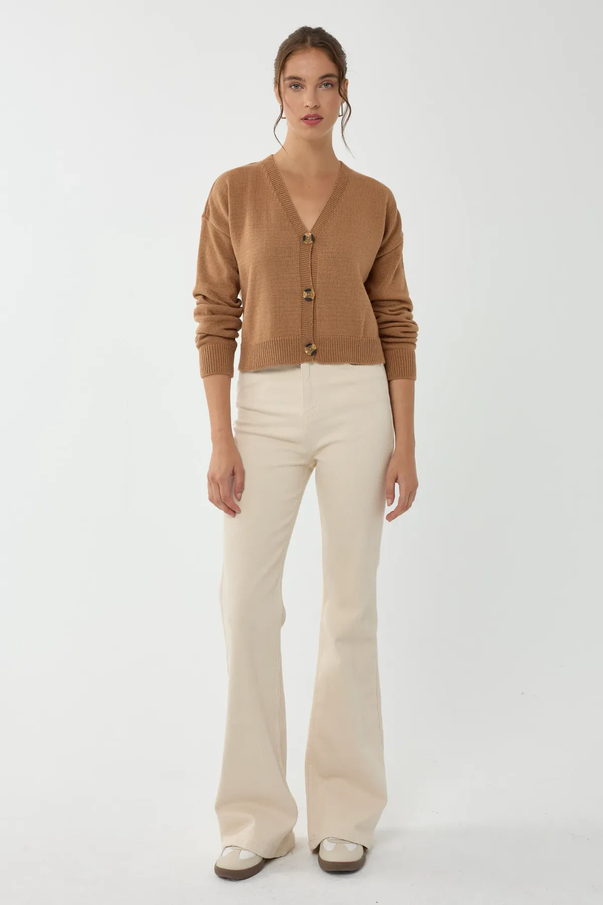 Relaxed Fit V-Neck Knit Cardigan 2