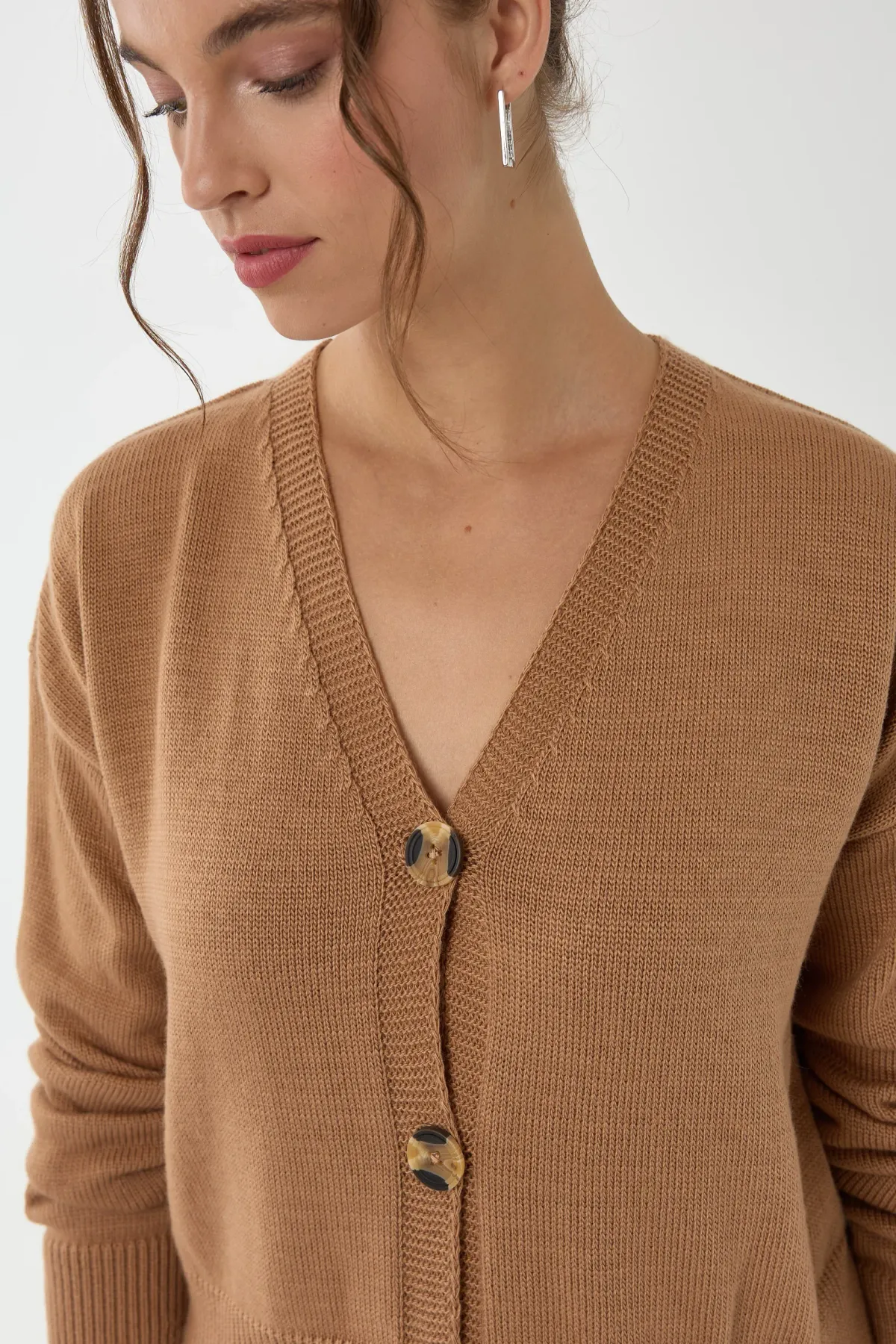 Relaxed Fit V-Neck Knit Cardigan 5