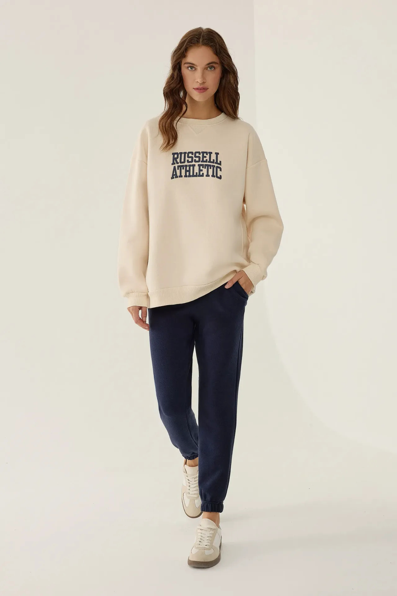 Oversized Printed Crew Neck Sweatshirt