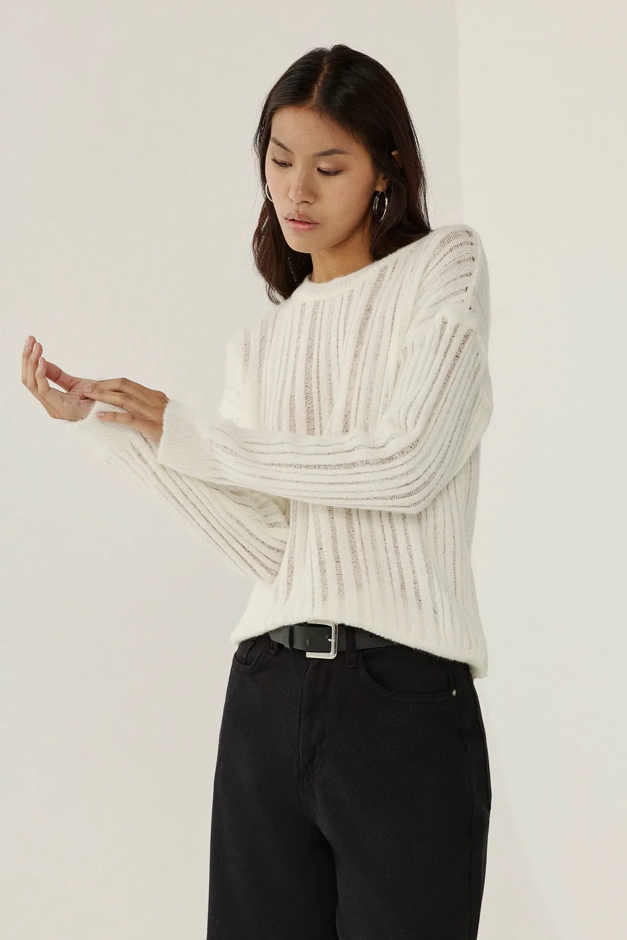 Relaxed Fit Crew Neck Sweater