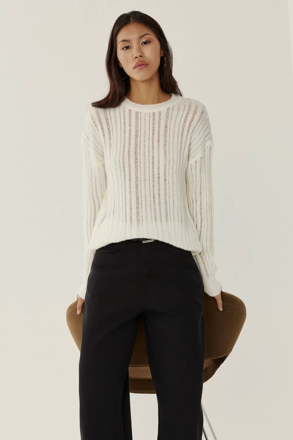 Relaxed Fit Crew Neck Sweater