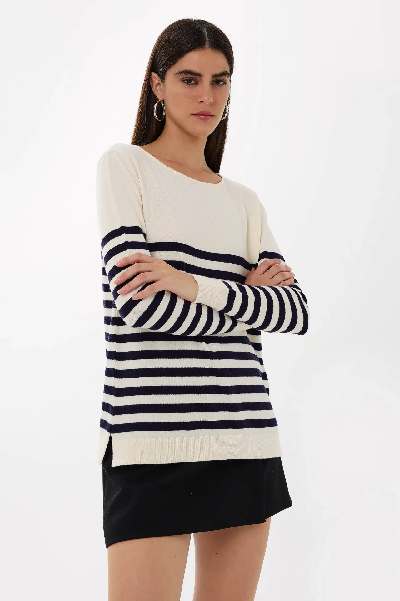 Striped Basic Knit Sweater