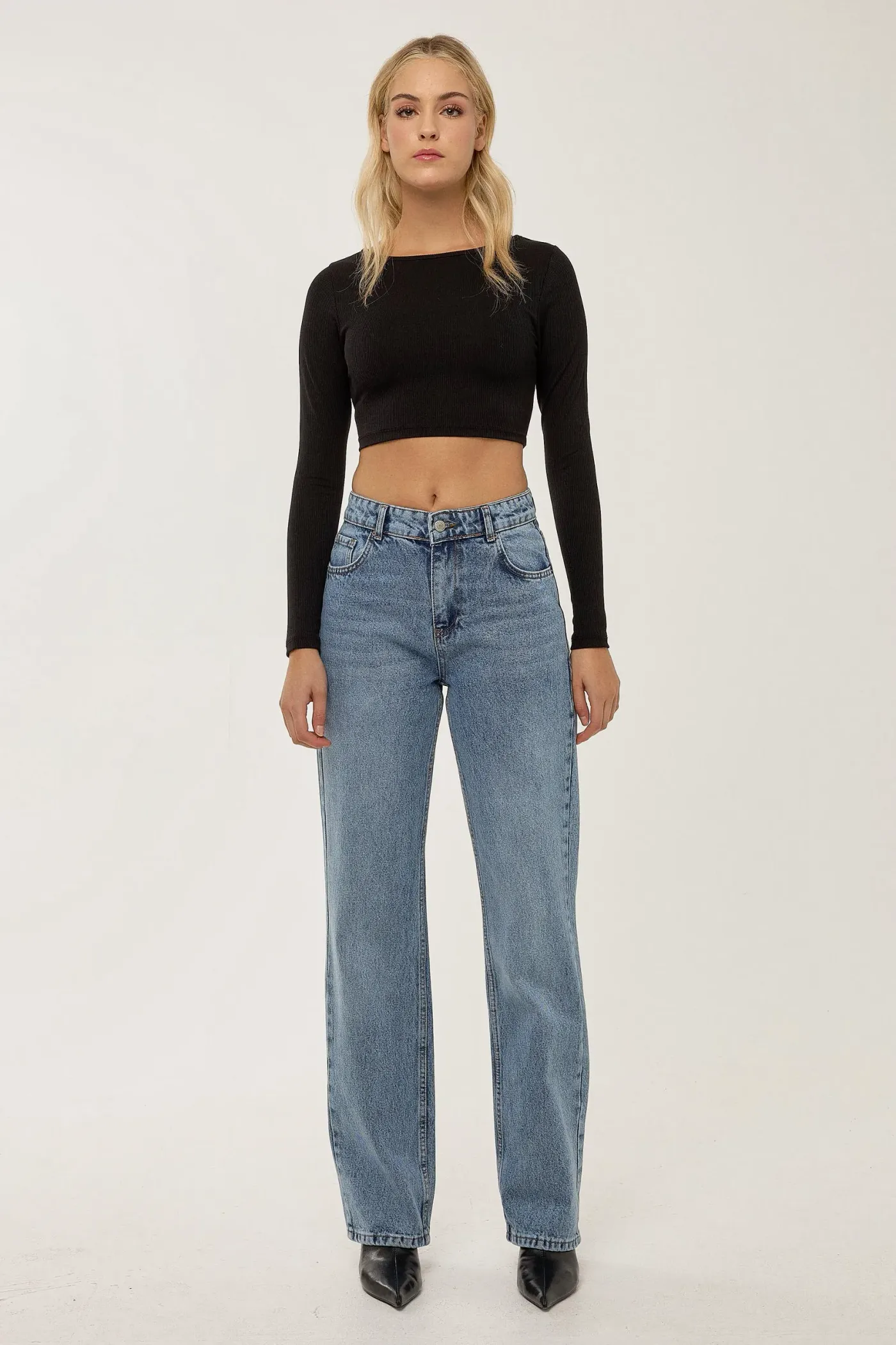 Straight Leg Medium Rise Jean 2