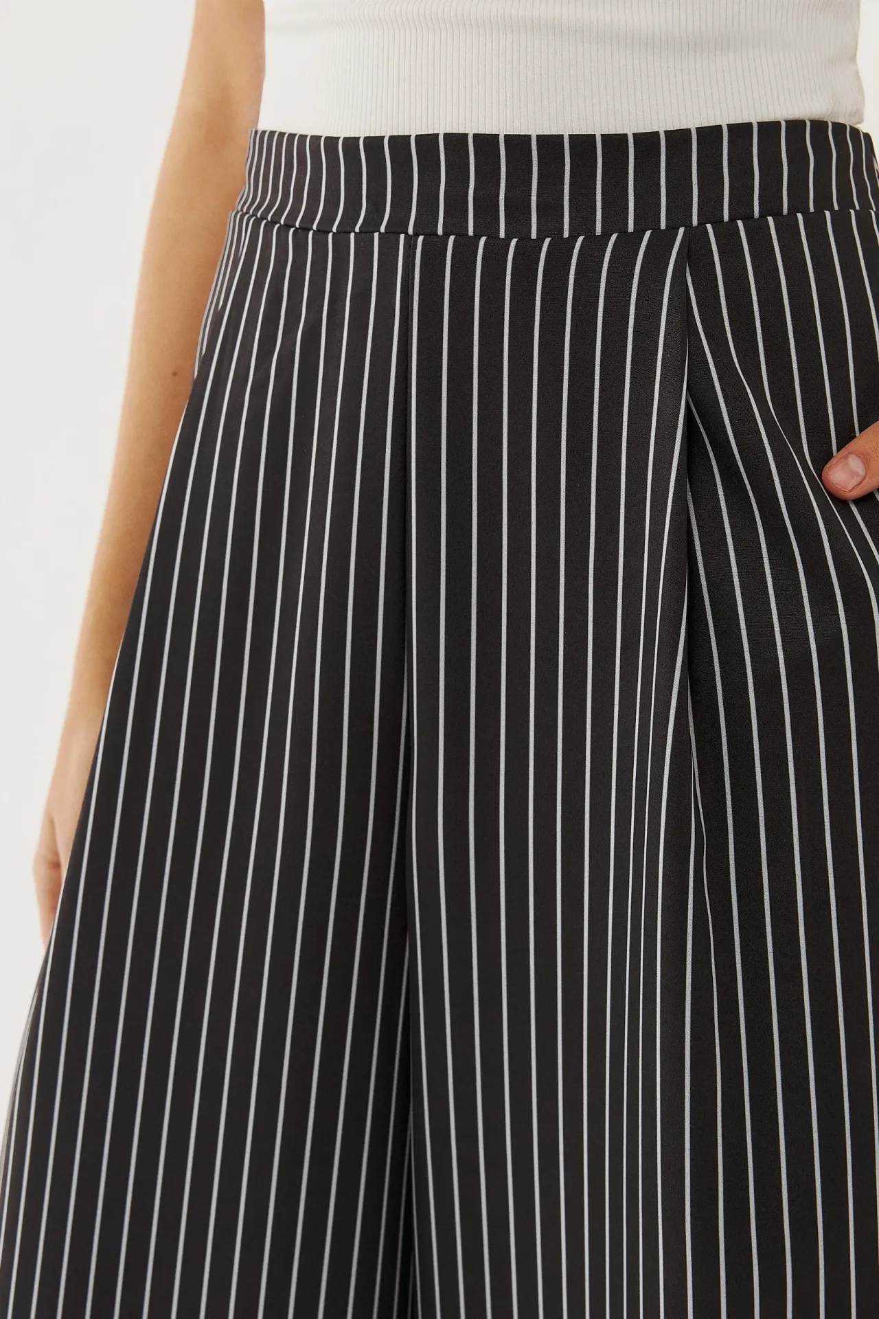 High Waist Striped Wide Leg Pants