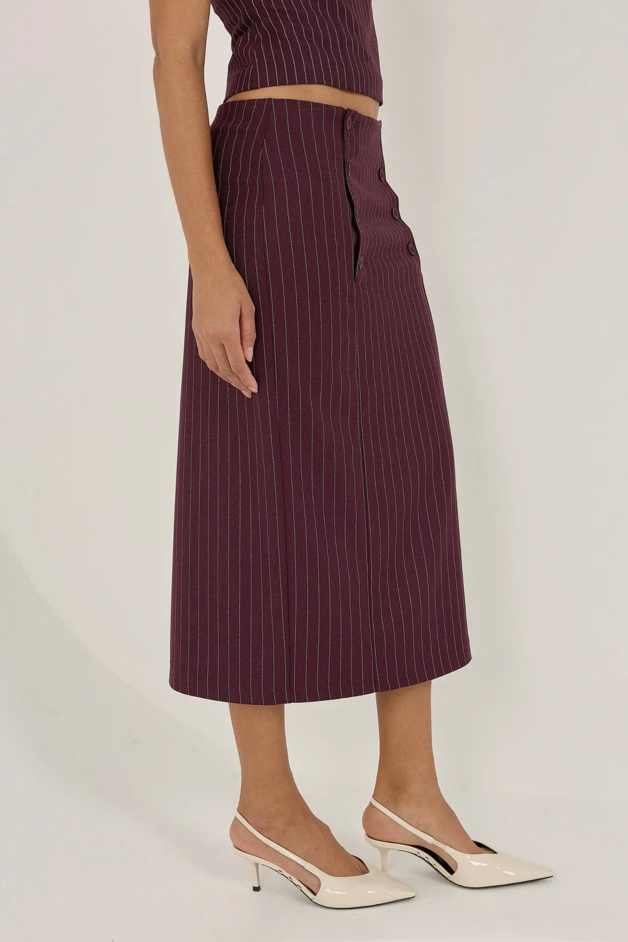 Striped Midi Skirt