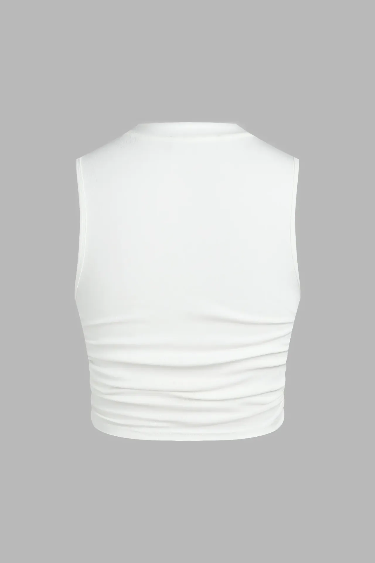 Solid Ruched-Detail Blouse