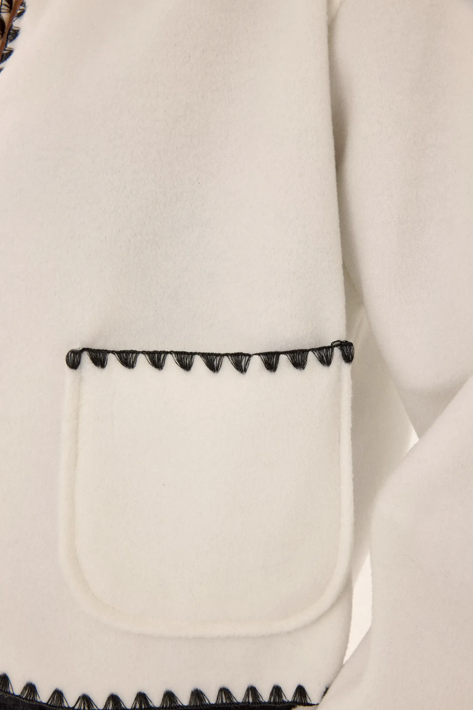 Collarless Jacket with Contrast Stitch 5