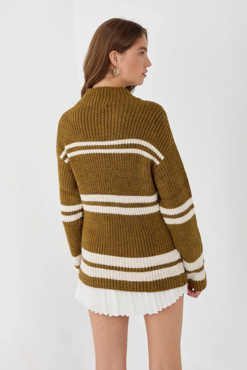 Turtleneck Striped Sweater 4