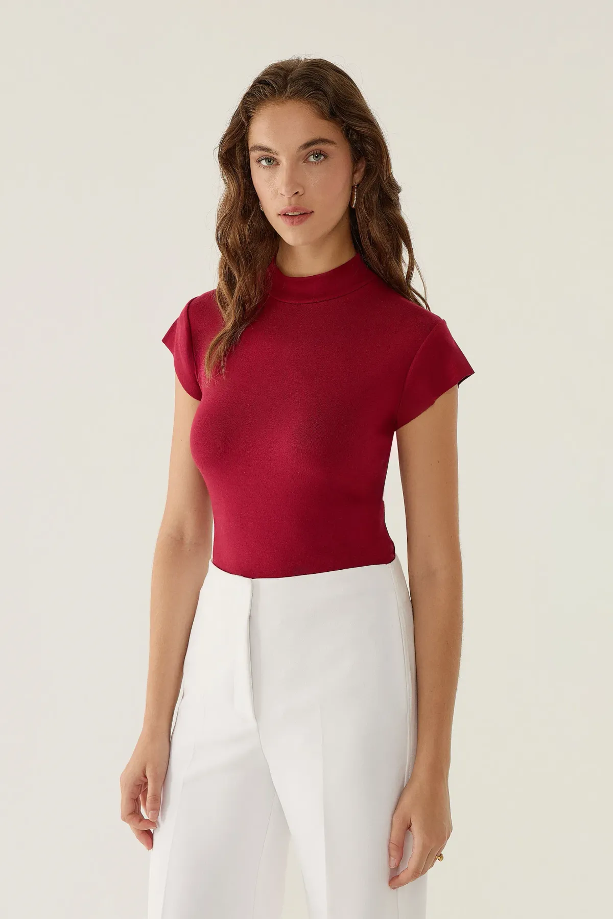 Half Turtleneck Short Sleeve Top 3