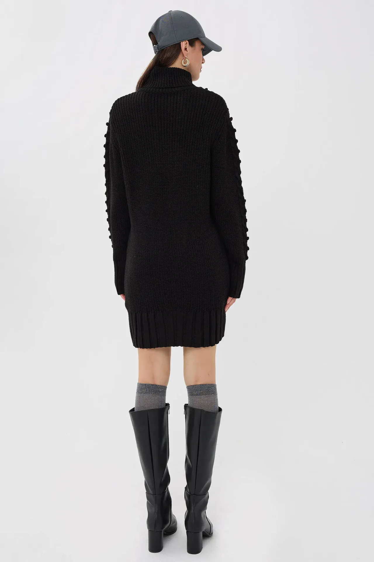 Knitted High-Neck Mini Dress