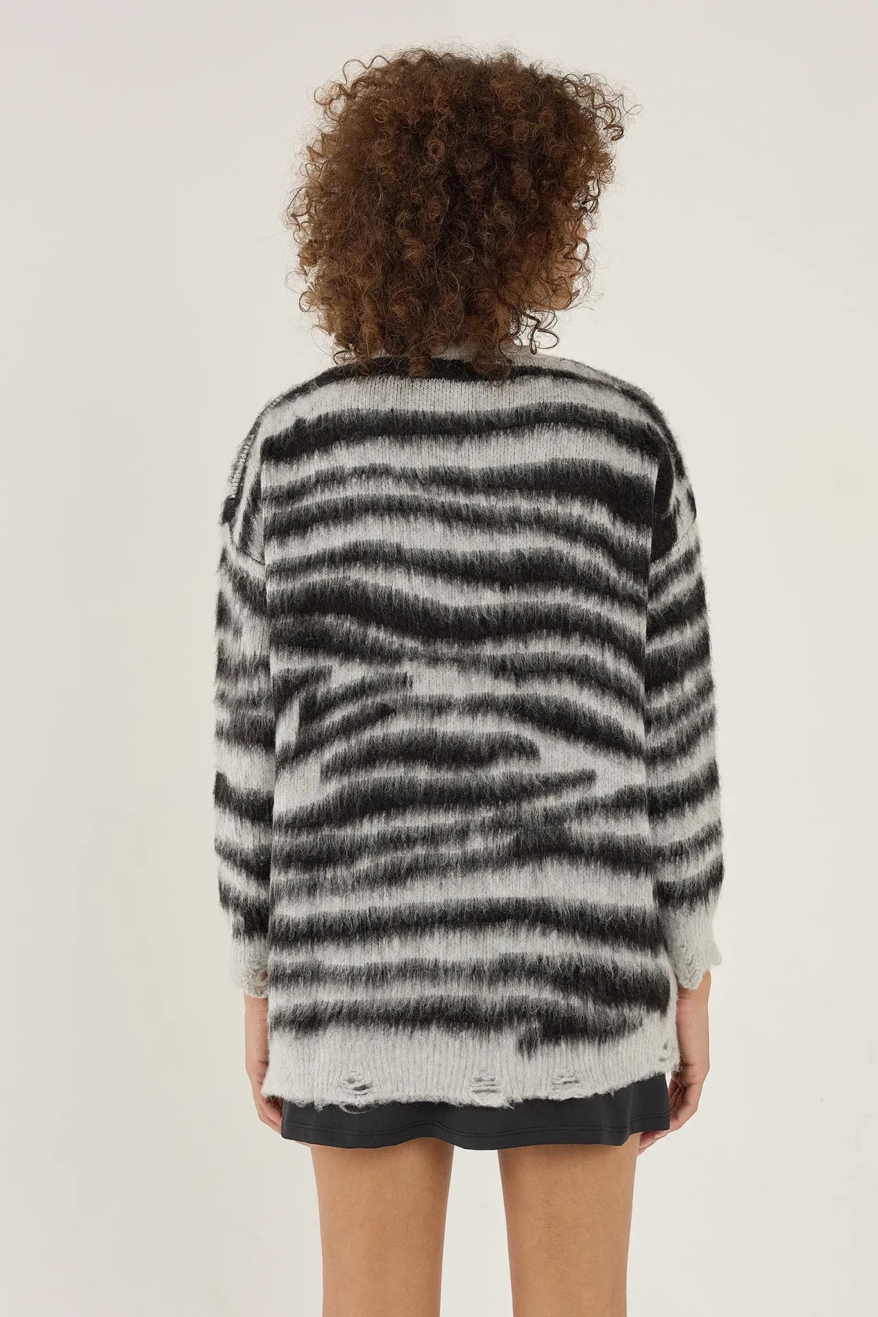 Oversized Zebra Print Cardigan