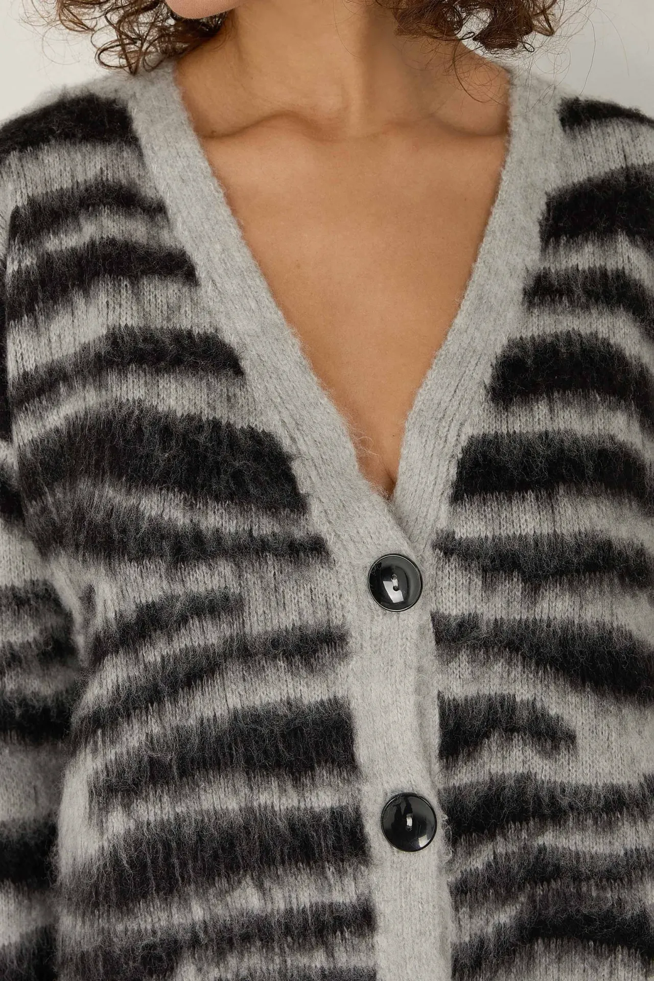 Oversized Zebra Print Cardigan