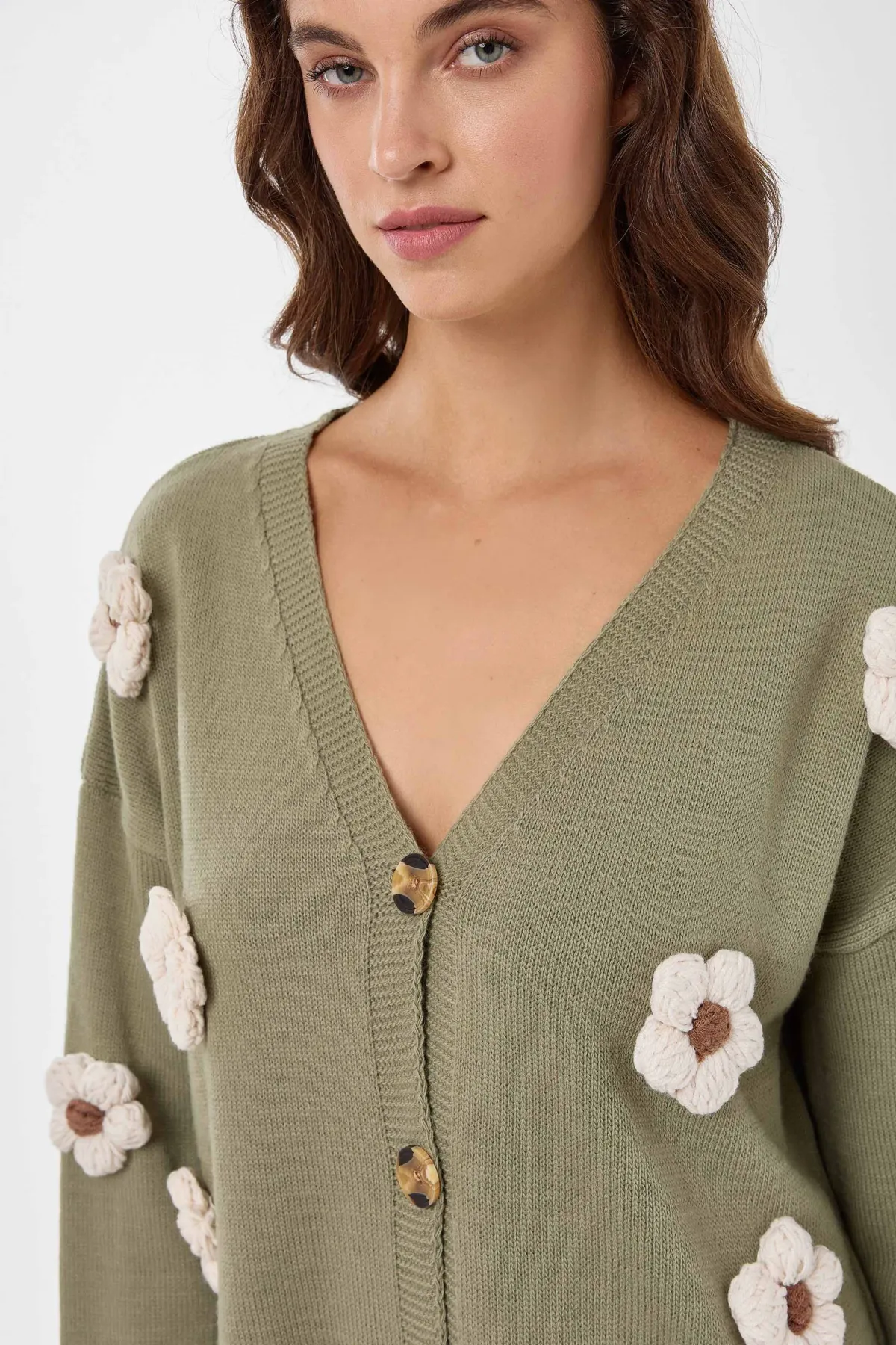 Floral V-Neck Relaxed Fit Cardigan 4