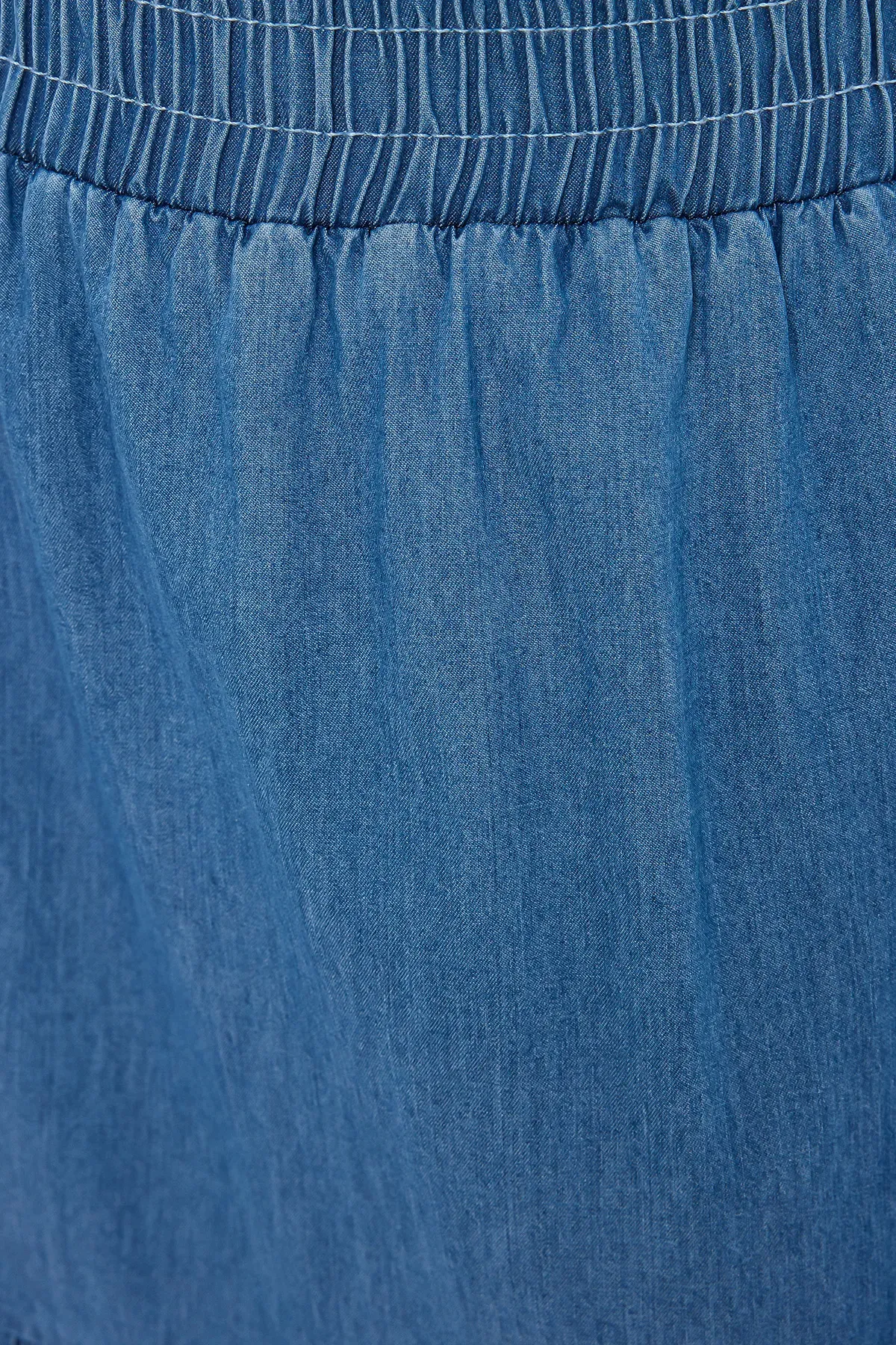 Denim-Look Maxi Skirt with Tiered Elastic Waist 6