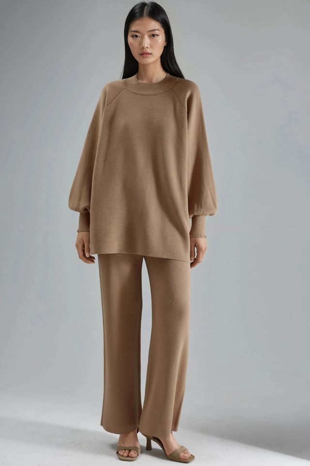 MY FASHION Loose Fit Sweater & Pants Knit Co-ord Set