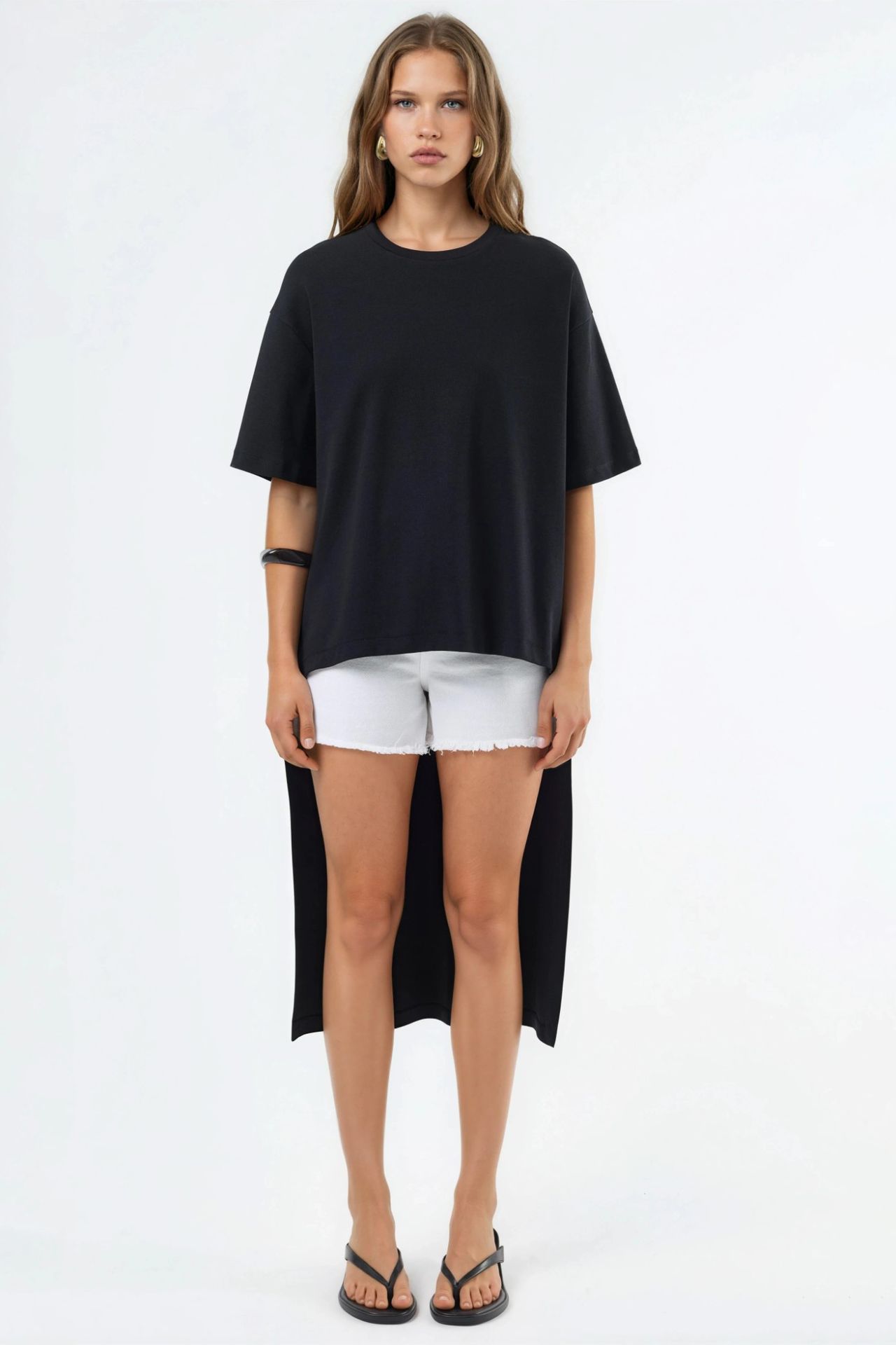 BUSEM Oversized Crew Neck Tunic with Slit 7