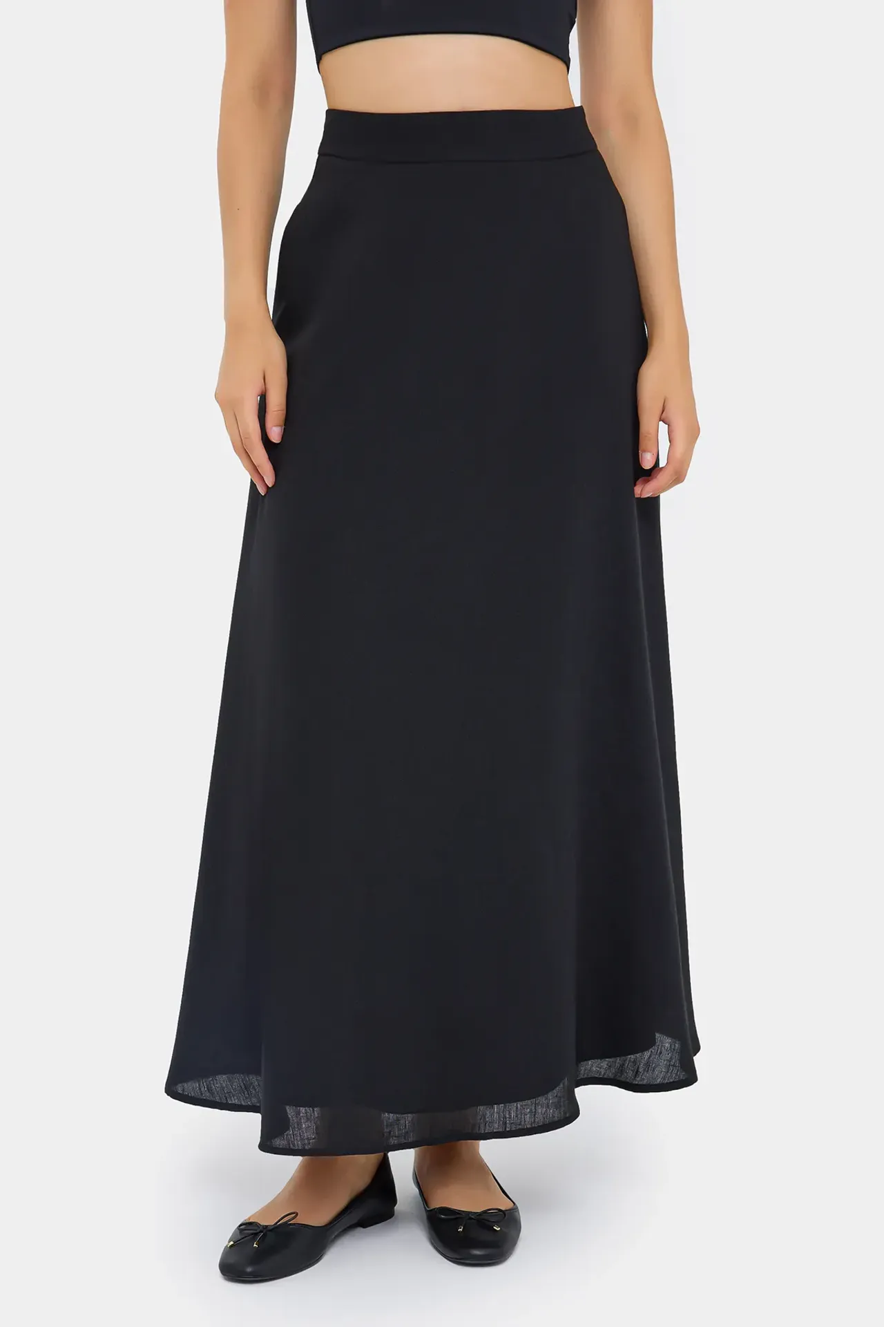 High-Waist Maxi Skirt with Zipper