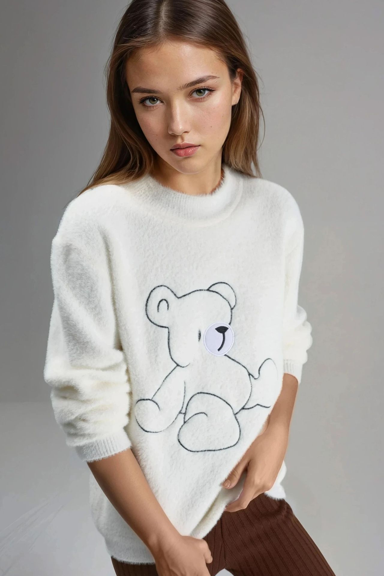 MY FASHION Oversize Teddy Bear Plush Sweater 4