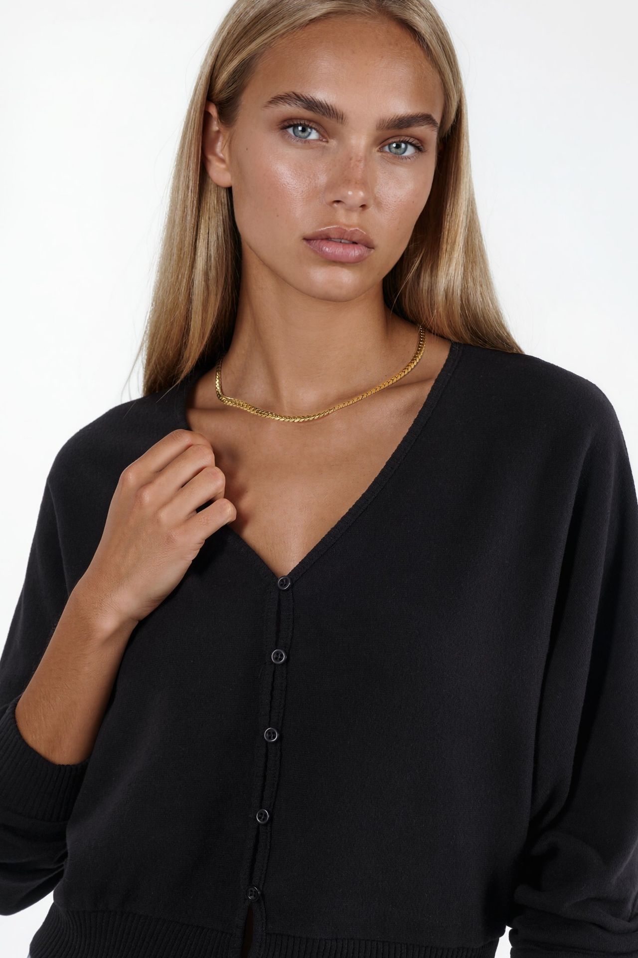 BUSEM V-Neck Ribbed Crop Cardigan 4