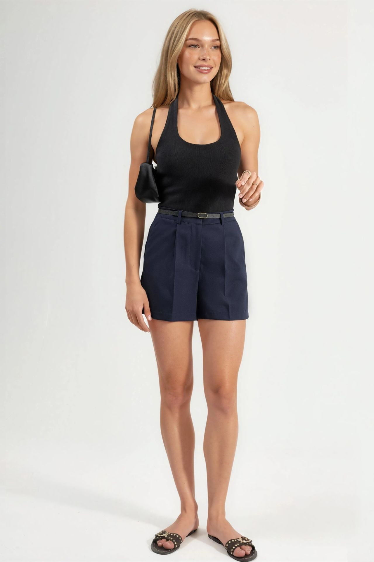 High Waist Wide Leg Mini Shorts 5