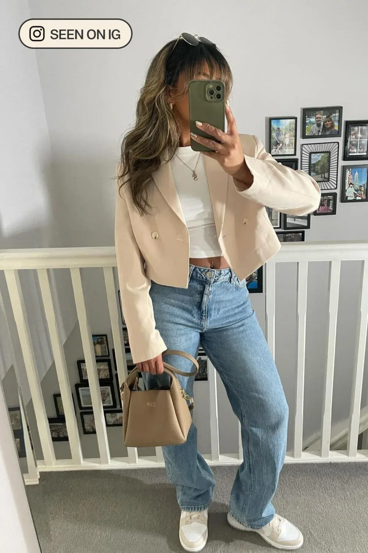 Collar Buttoned Cropped Blazer