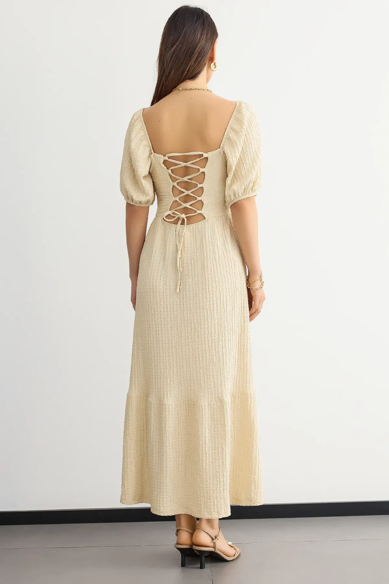 Muslin Tie-Back Maxi Dress