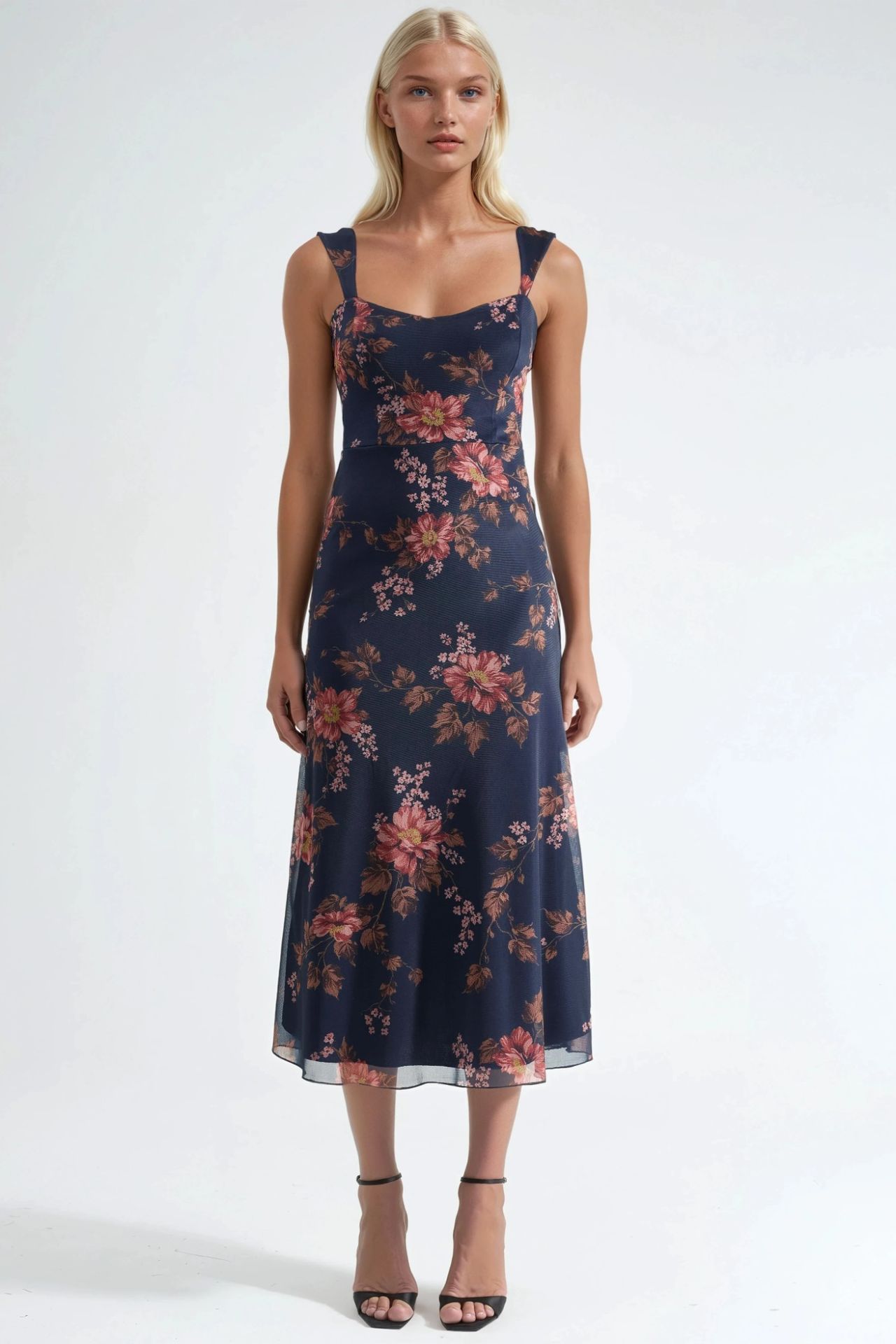 Floral Maxi Dress with Heart Collar 6