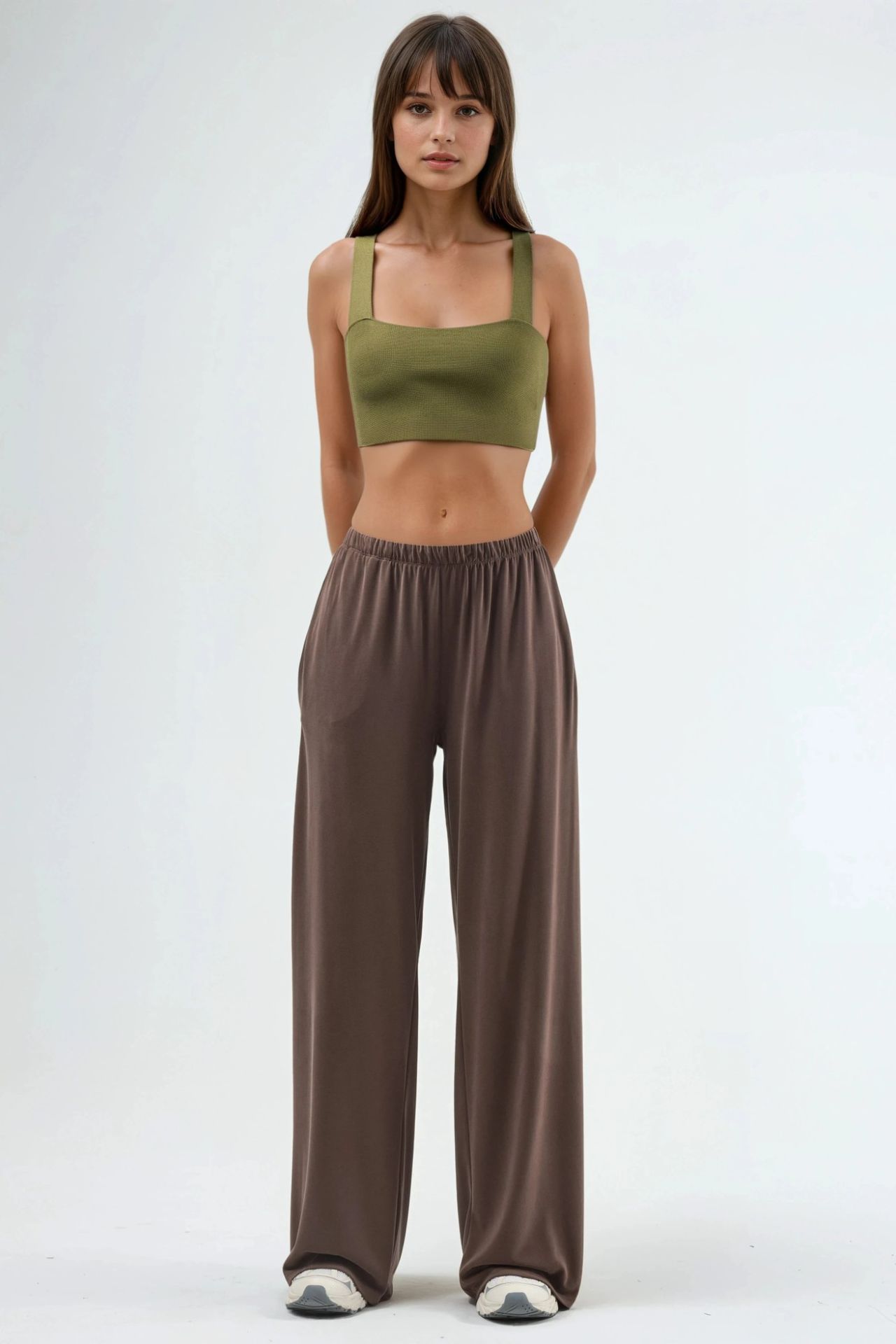 BUSEM Elastic Waist Straight Leg Modal Pants 7