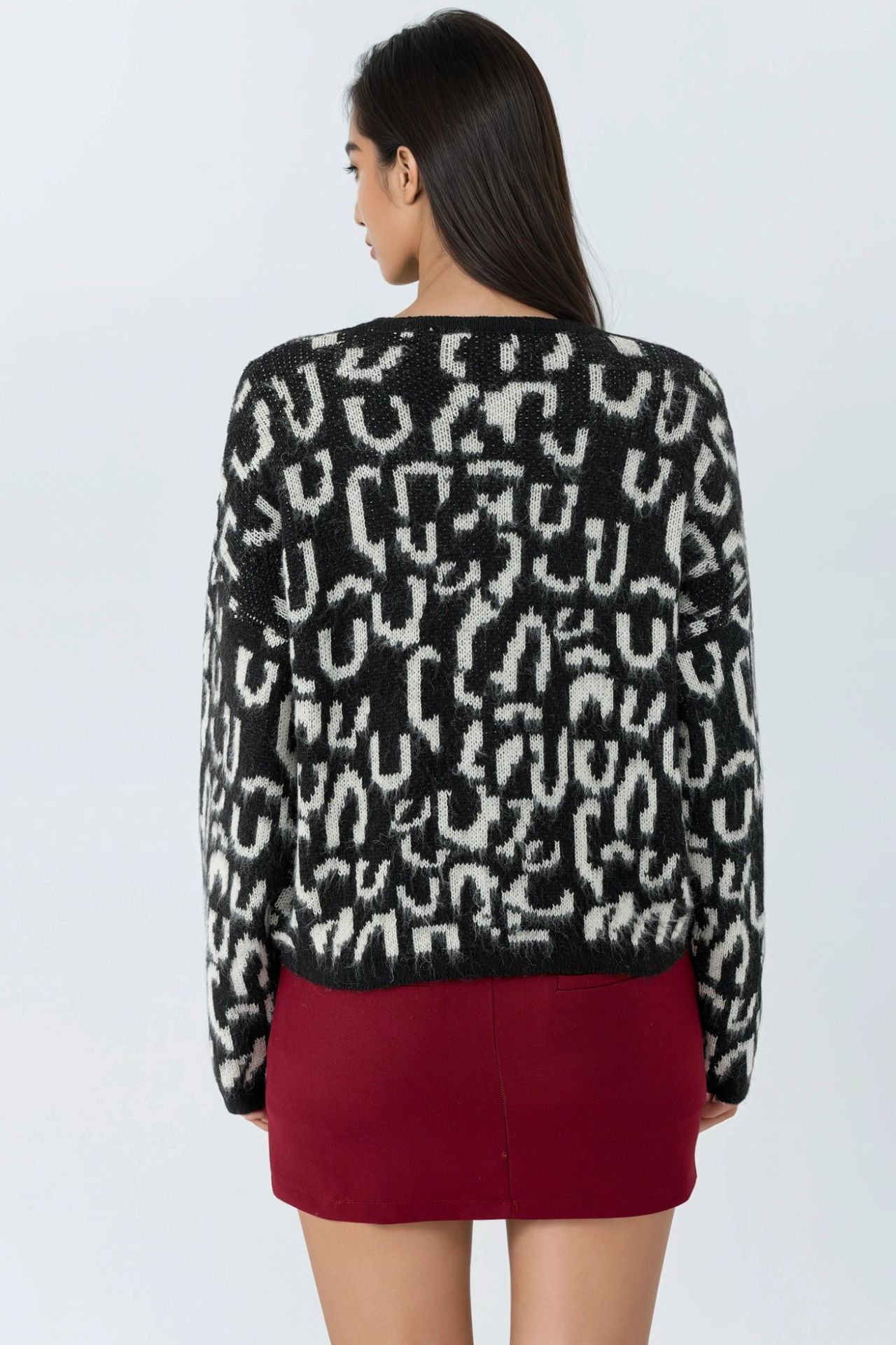 MY FASHION Jacquard  Long Sleeve Buttoned Cardigan 3