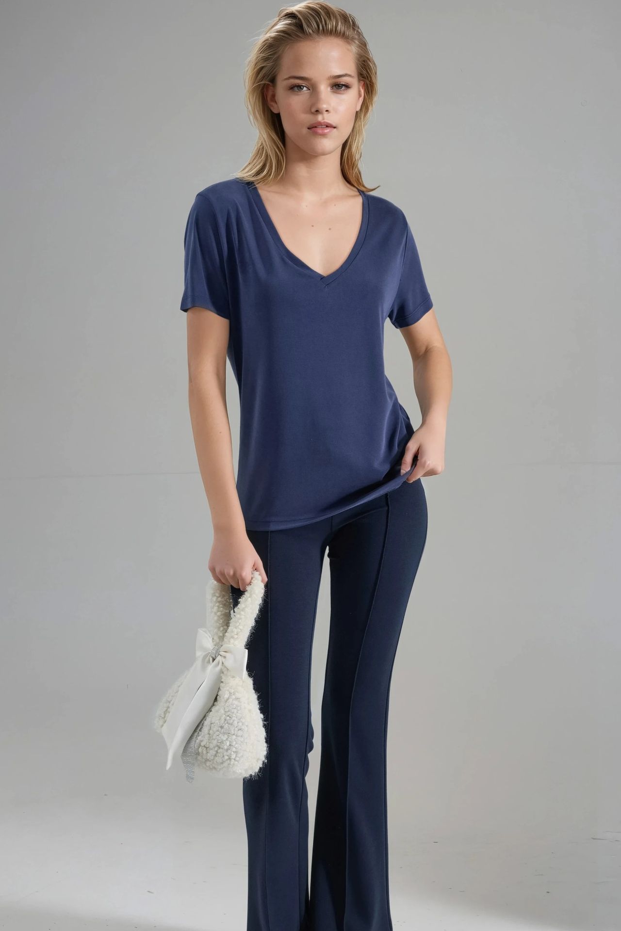 BUSEM V-Neck Short Sleeve Modal Blouse 4