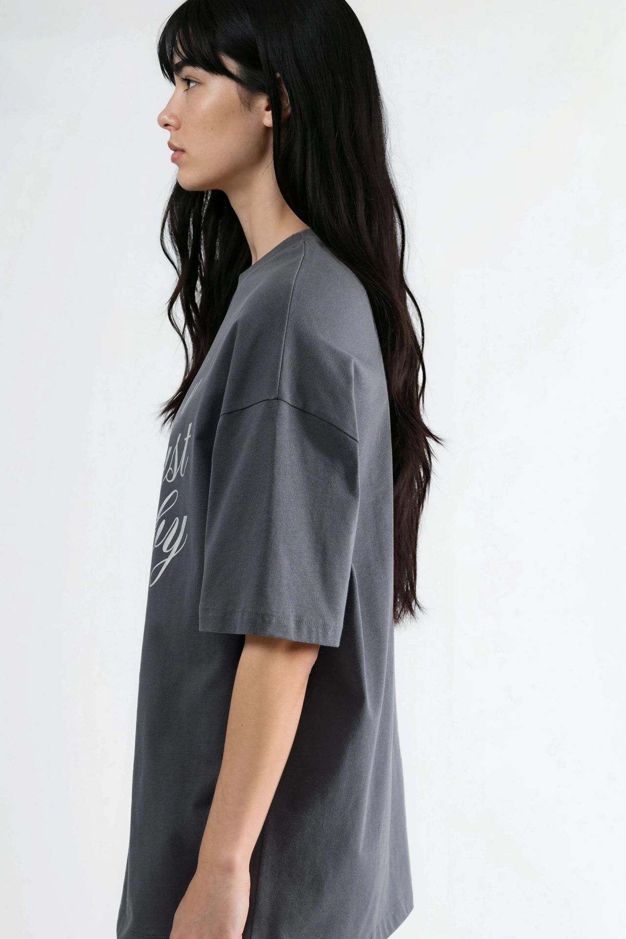 BUSEM Oversized Text Printed T-Shirt 4