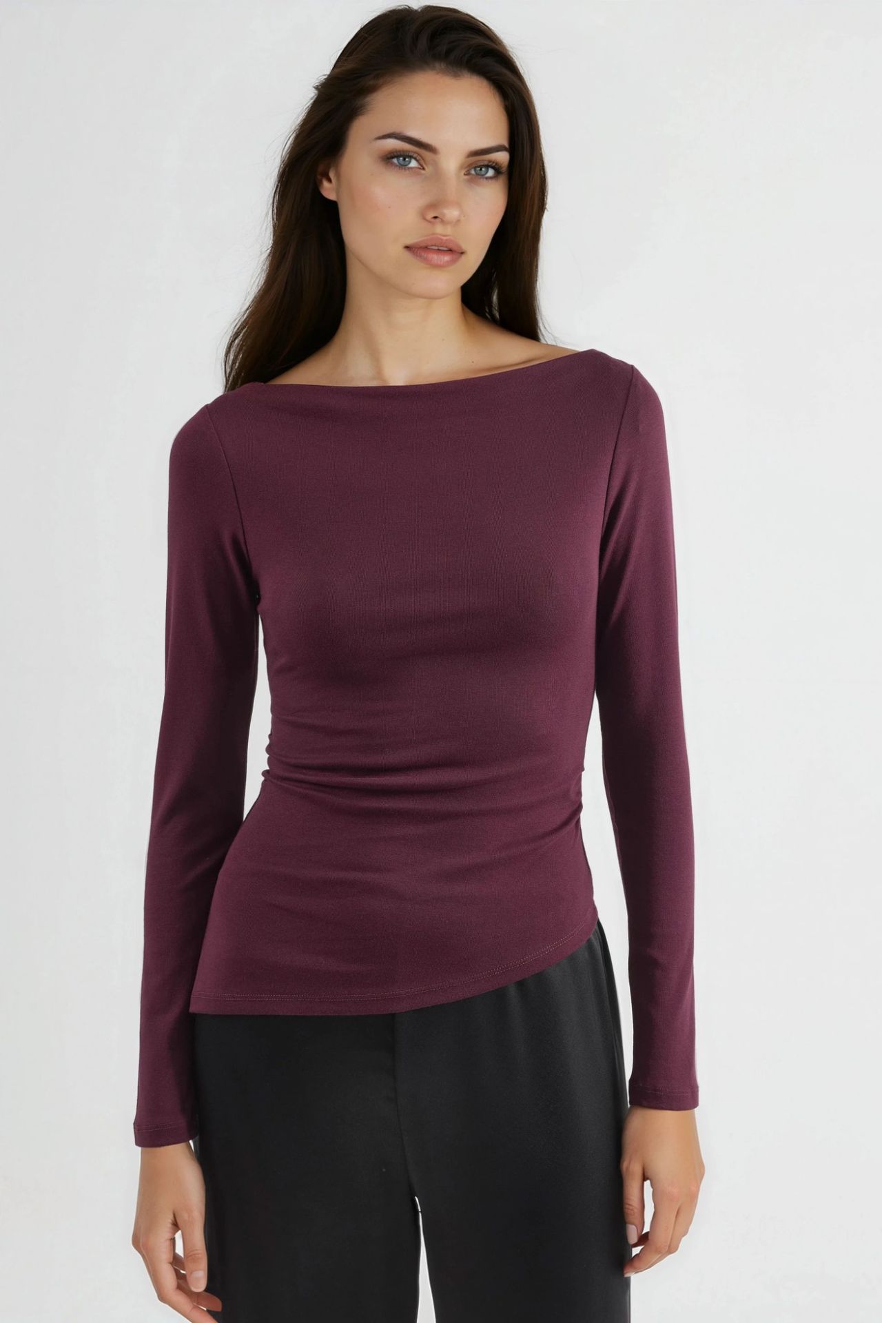 BUSEM Boat Neck Cotton Blouse 7