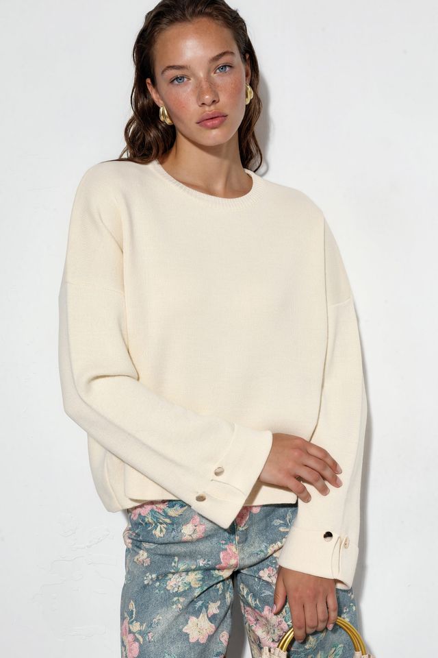 Button Detailed Knit Sweater