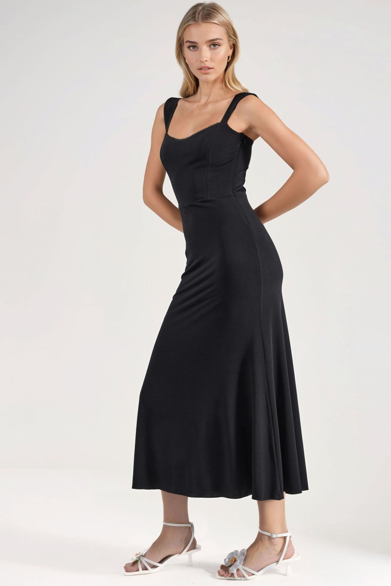 Heart Collar Midi Dress 6