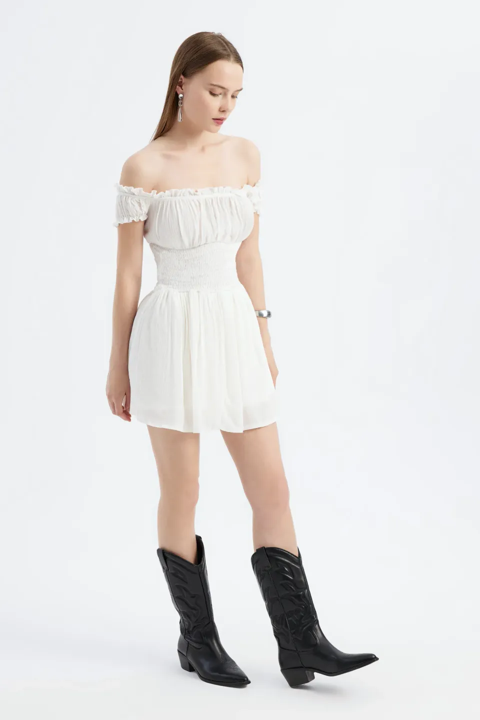 Comfy Square-Neck Mini Dress