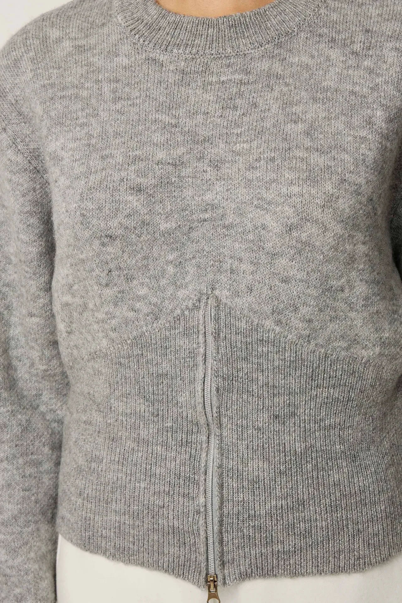 Zippered Knit Sweater