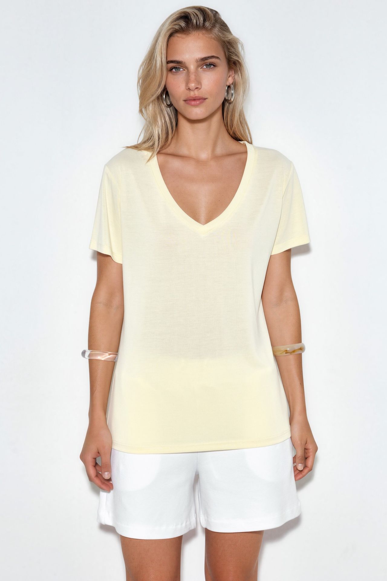 BUSEM V-Neck Short Sleeve Modal Blouse 5