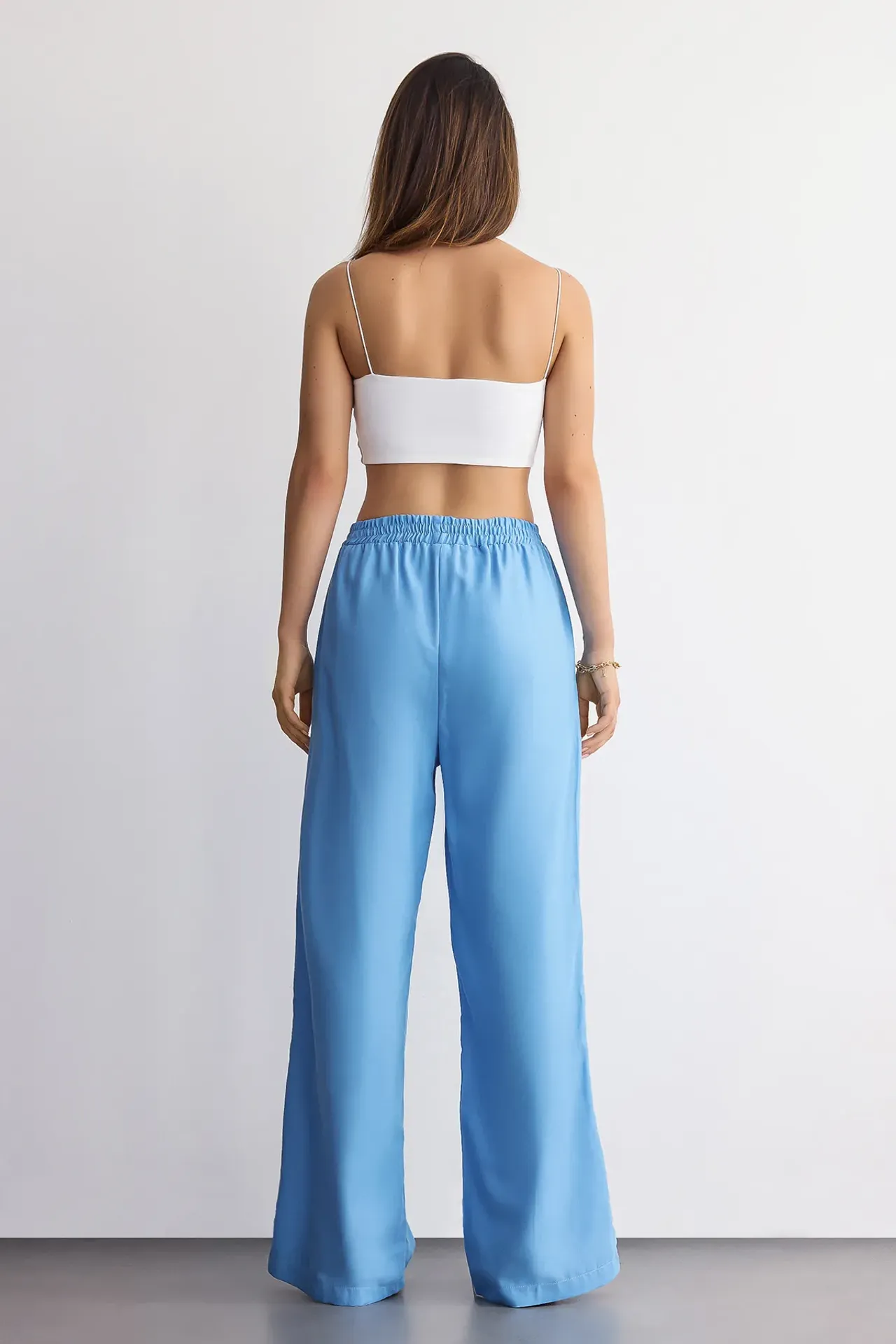 Wide-Leg High-Waist Cotton Trousers