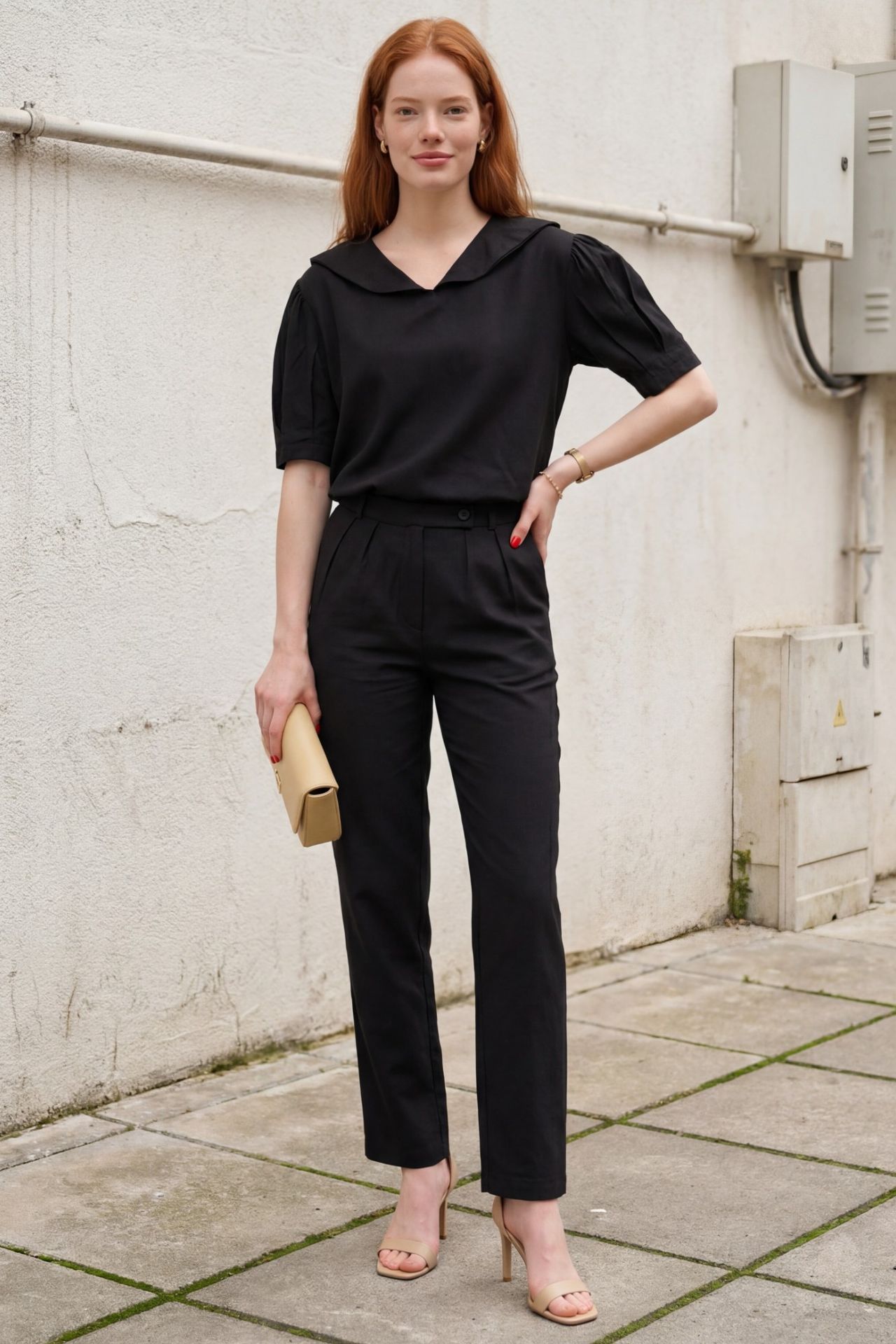 MY FASHION Shawl Collar Buttoned Two-Piece Coord Set 7